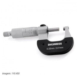 Micrômetro Externo para Canhotos Capacidade 0-25mm Resolução de 0,01mm Digimess 110.455